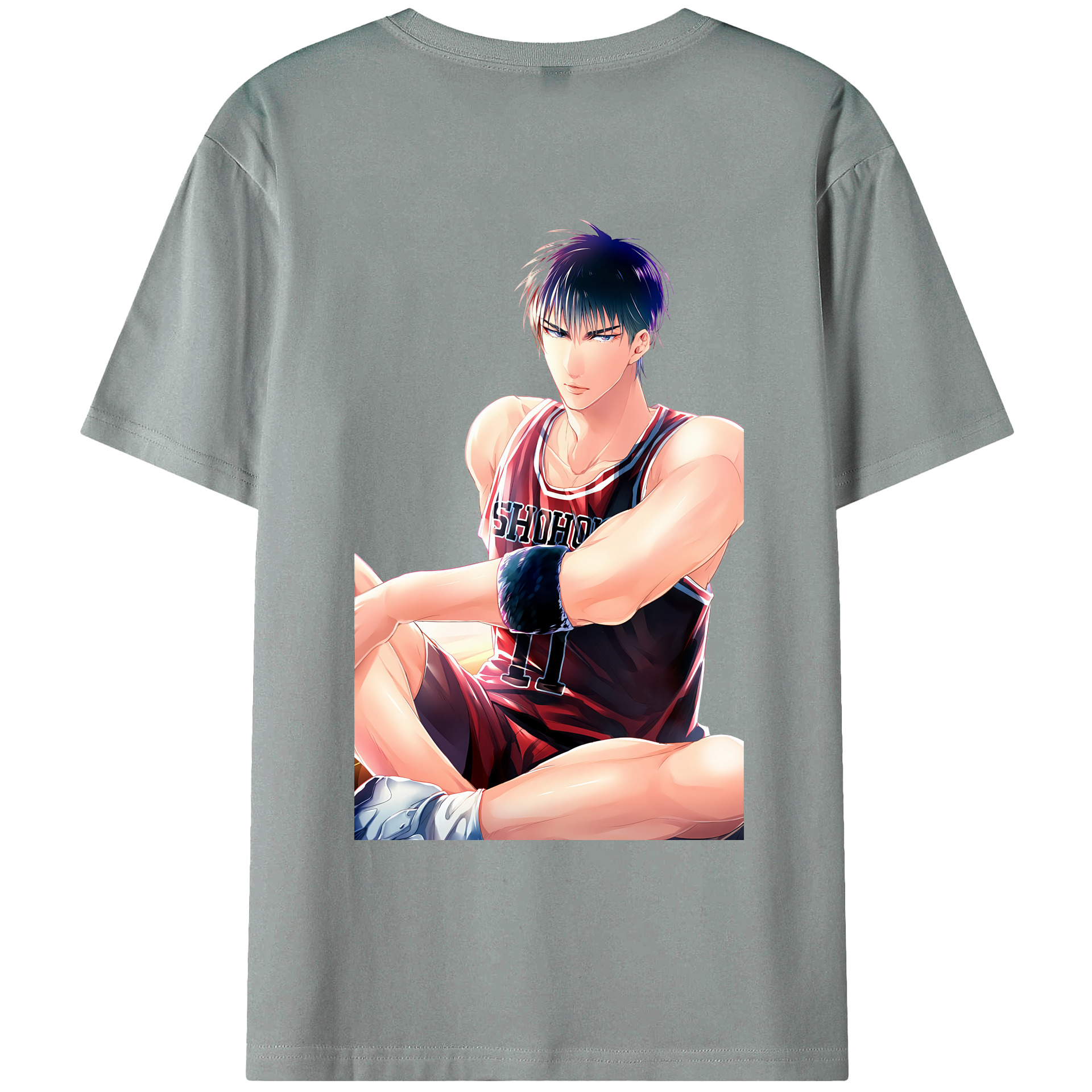 （画像用） SLAM DUNK／スラムダンク 綿100％ メンズ半袖Tシャツ（バックプリント） 通気性
